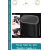 #OtoAksesuar Araç İçi Ergonomik Hijyenik Dayanıklı Otomobil Çöp Kutusu Kapaklı Organize Siyah
