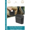 #OtoAksesuar Araç İçi Ergonomik Hijyenik Dayanıklı Otomobil Çöp Kutusu Kapaklı Organize Siyah