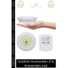 #LedSpot Uzaktan Kumandalı Yapışkanlı Pilli Kablosuz Dokunmatik Mutfak 3Lü Led Spot 1 Adet