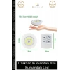 #LedSpot Uzaktan Kumandalı Yapışkanlı Pilli Kablosuz Dokunmatik Mutfak 3Lü Led Spot 1 Adet