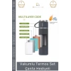 #ÇelikTermos Vakumlu Çelik Termos Bardaklı Kamp ğcılık Piknik Isı Koruyucu Set Çanta Hediyeli 550 Ml