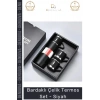 #Termos Hediyelik Mat Isı Yalıtımlı Vakumlu Paslanmaz 500ml Bardaklı Çelik Termos Set Siyah