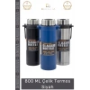 #Termos Paslanmaz Vakumlu Sızdırmaz Mat Isı Koruyan Kamp Dayanıklı 800 ML Çelik Termos Siyah