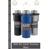 #Termos Paslanmaz Isı Yalıtımlı Çift Katmanlı Vakumlu Sızdırmaz Kapaklı 800 ML Çelik Termos Mavi