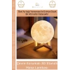 #LedIşık Dekoratif 3D Moonlight Standlı Pilli PLA Güvenli Çocuk Odası Modern Led Ay Gece Masa