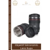 #LensBardak Paslanmaz Çelik Lens Tasarım Isı Yalıtımlı Siyah 300ml Objektif Çay Termos Mug Bardak