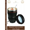 #LensBardak Paslanmaz Çelik Lens Tasarım Isı Yalıtımlı Siyah 300ml Objektif Çay Termos Mug Bardak