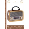 #Radyo Bluetooth Hoparlör MP3 Çalar USB SD Kart Girişli Şarjlı Retro Sd Dekoratif Nostaljik Radyo