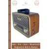 #Radyo Bluetooth Hoparlör MP3 Çalar USB SD Kart Girişli Şarjlı Retro Sd Dekoratif Nostaljik Radyo