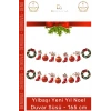 #DuvarSüsü Yılbaşı Dekoratif Banner Seti Simli Kaliteli Parlak Baskı Çelenk Duvar Süsü 165cm