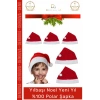 #Şapka Kırmızı Yılbaşı Kostüm Aksesuarı Çocuk Yetişkin Şık Noel Baba 100 Polar Şapka 1 Adet