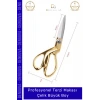 #TerziMakası Profesyonel Tekstil Paslanmaz Keskin Ergonomik Altın Sarısı Terzi Makası Çelik Büyük Boy