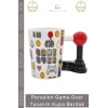 #Bardak Kaliteli Porselen Mat Siyah Modern Hediye Estetik Tasarım Game Over Kupa Bardak 11*14 Cm