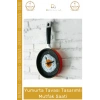 #Saat Dekoratif Tasarım Modern Teflon Görünümlü Şık Hediye Duvar Yumurta Tavası Mutfak Saati