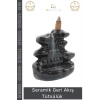 #Tütsülük İthal Seramik Dekoratif Şelale Desenli Aromalı Hediyelik Şık Oda Kokusu Biblo 11*12 Cm