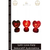 #Aydınlatma Dekoratif Simli Ledli Parti Süslemeleri Hediye Kutusu Işıklı Love Kalp 3lü Set