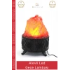 #Lamba Pilli Priz Fişli 20x35 cm Klasik Şık İç Mekan Aydınlatma Dekoratif Alevli Led Lamba