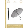 #Şemsiye Otomatik Rüzgar Geçirmez Sağlam Dayanıklı Lüks Fiber 12 Telli Bronz Gövde Şemsiye 55cm