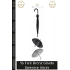 #Şemsiye Otomatik Baston Tipi Rüzgar Korumalı Fiber Sağlam Şık 16 Telli Bronz Gövde Şemsiye 55cm
