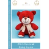 #Ayıcık Kırmızı Peluş Hediye Yumuşak Kaliteli Tasarım Sevimli Şık Büyük Atkı Oyuncak Ayıcık 25cm