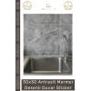 #Sticker 30x30 Antrasit Kendinden Yapışkanlı Mutfak Paneli Folyo Mermer Desenli Duvar Sticker