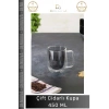 #CamKupa 450ml Isı Yalıtımlı Borosilikat Modern Şık Estetik Dayanıklı Çift Cidarlı Cam Kupa Gri