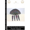 #Yelpaze Model 3 Renkli İp Çiçek İşlemeli Hafif Dayanıklı Estetik Şık Dekoratif Plastik Yelpaze