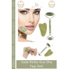 #YeşimTaşı Doğal Yeşim Taşı Yüz Sıkılaştırıcı Masaj Aleti Anti Aging Jade Roller Gua Sha Taşı Seti