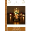 #Fanus Hediye Romantik Dekoratif Cam Işıklı Sevgililer Günü Gece Lambası Gül Buketi Ledli Fanus