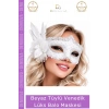 #Maske Beyaz Tüylü Venedik Lüks Tasarım Şık Kostüm Aksesuarı Parti Özel Davet Balo Maskesi