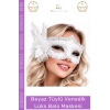 #Maske Beyaz Tüylü Venedik Lüks Tasarım Şık Kostüm Aksesuarı Parti Özel Davet Balo Maskesi
