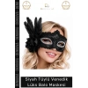 #Maske Lüks Siyah Tüylü İşlemeli Venedik Kostüm Parti Aksesuarı Gösterişli Şıklık Balo Maskesi