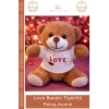 #Peluş 25 cm Love Baskılı Yumuşak Kaliteli Hediyelik Şık Sevimli Tişörtlü Kahverengi Peluş Ayıcık