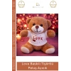 #Peluş 25 cm Love Baskılı Yumuşak Kaliteli Hediyelik Şık Sevimli Tişörtlü Kahverengi Peluş Ayıcık