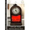 #Saat Vintage Dekoratif Alev Efektli Masa Saati Fener LED Işıklı Siyah Eskitme Şömine Saat