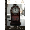 #Saat Vintage Dekoratif Alev Efektli Masa Saati Fener LED Işıklı Siyah Eskitme Şömine Saat