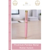 #Kalem Lazer Baskılı Kurumsal Hediye Şık Masif Metal Gövde Premium Pembe Metal Roller Kalem
