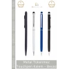 #Kalem Kurumsal Promosyon Lazer Baskı Metal Gövde Dokunmatik Şık Tükenmez Touchpen Kalem Beyaz
