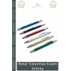 #Kalem Premium Lazer Baskı Kurumsal Prestijli Modern Dayanıklı Şık Metal Tükenmez Kalem Gümüş