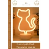 #NeonLamba Dekoratif Modern Neon LED Gece Masa Lambası Hediye Estetik Işıklı Kedi Tasarımlı Lamba