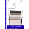 #PantolonAskısı Dayanıklı Elbise Dolabı Düzenleyici Kaymaz Kavramalı Paslanmaz Krom Pantolon Askısı - 2 Adet