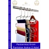 #PantolonAskısı Dayanıklı Elbise Dolabı Düzenleyici Kaymaz Kavramalı Paslanmaz Krom Pantolon Askısı - 2 Adet