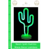 #Lamba Neon Işıklı LED Dekoratif Yeşil Tasarım Modern Ev Ofis Hediye Kaktüs Masa Gece Lambası