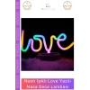 #GeceLambası Tasarım Neon LED Dekoratif Hediyelik Modern Şık Estetik Love Yazılı Masa Gece Lambası