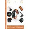 #Bileklik Paracord Dijital Saatli SOS LED Pusula Magnezyum Hayatta Kalma Turuncu Kamp Bilekliği