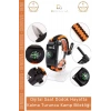 #Bileklik Paracord Dijital Saatli SOS LED Pusula Magnezyum Hayatta Kalma Turuncu Kamp Bilekliği