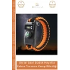 #Bileklik Paracord Dijital Saatli SOS LED Pusula Magnezyum Hayatta Kalma Turuncu Kamp Bilekliği