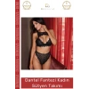 #FanteziSütyen Siyah Dantelli Sezon Zarif Şık Seksi Çekici Rahat Feminen Fantezi Kadın Sütyen Takım