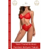 #FanteziSütyen Kırmızı Şık Zarif Transparan Feminen Yeni Sezon Trend Rahat Zincirli File Fantezi Sütyen