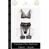 #JartiyerTakım Seksi Dantel Detaylı Esnek Kumaş Vücudu Saran Şık İç Giyim Fantezi File Jartiyer Takım